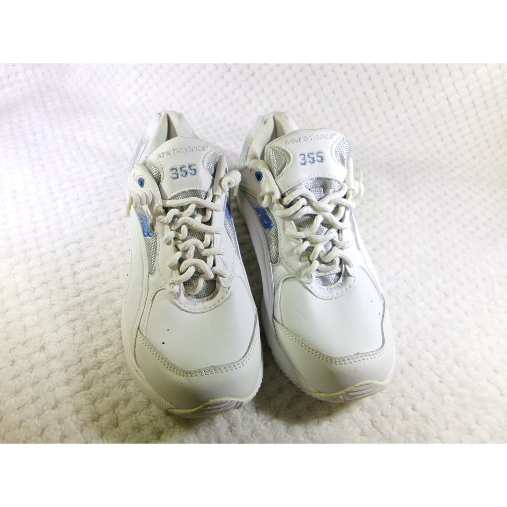 New Balance Womens 8.5 355 Walking Shoes White Silver CWW355B C-CAP Low Top